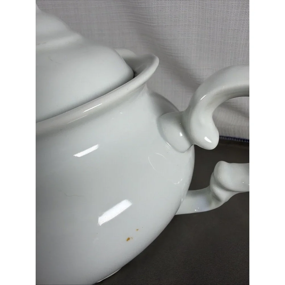 Vintage Porcelana Schmidt Yellow Rose Teapot with Lid - Wide Rounded Body